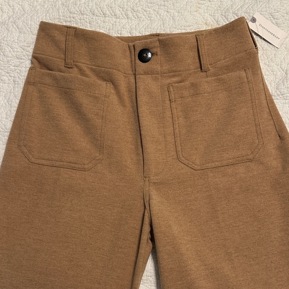 Anthropologie NWT Tan High-Waisted Pants. Size 30.
